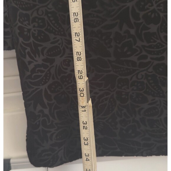 Adrienne Vittadini Black Velvet Burnout Sheath Whimsigoth Size Med Bell Sleeves - Picture 9 of 13